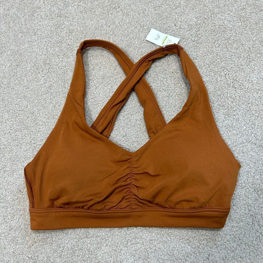 NWT OFFLINE by Aerie Real Me Ruched Sports Bra Women's Caramel Yoga Size M